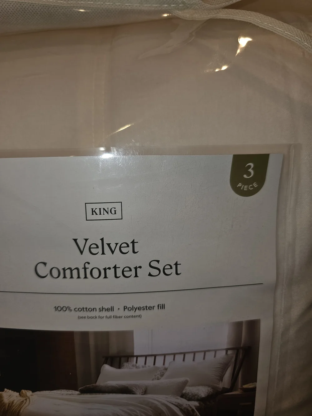 Threshold Velvet Comforter Set - Cream
